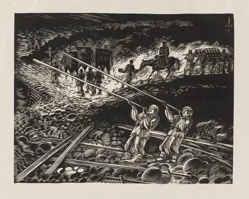 Хуцульские похороны by Эдмунд Бартломейчик, 1937 - 1938 — digital art print download