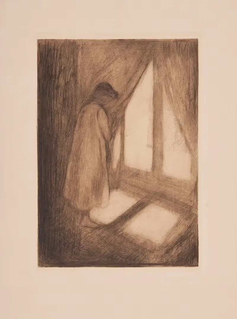 Девушка у окна by Эдвард Мунк, 1912 — digital art print download