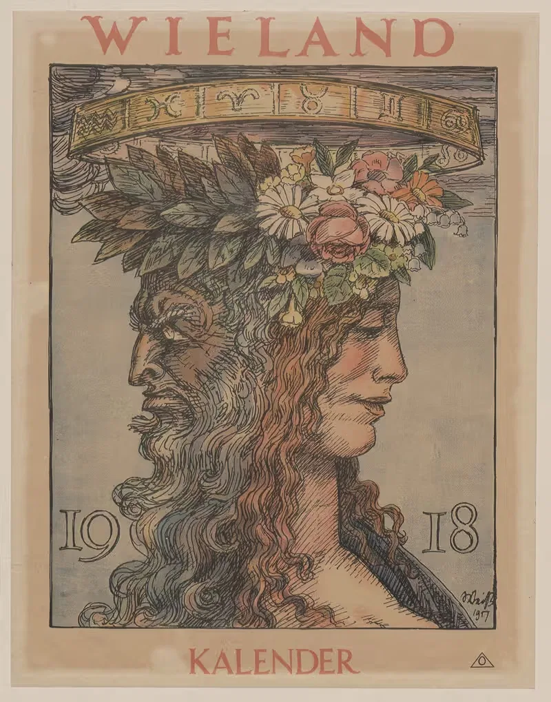 Календарь Виланда 1918 by Эмиль Рудольф Вайс, 1917 — digital art print download