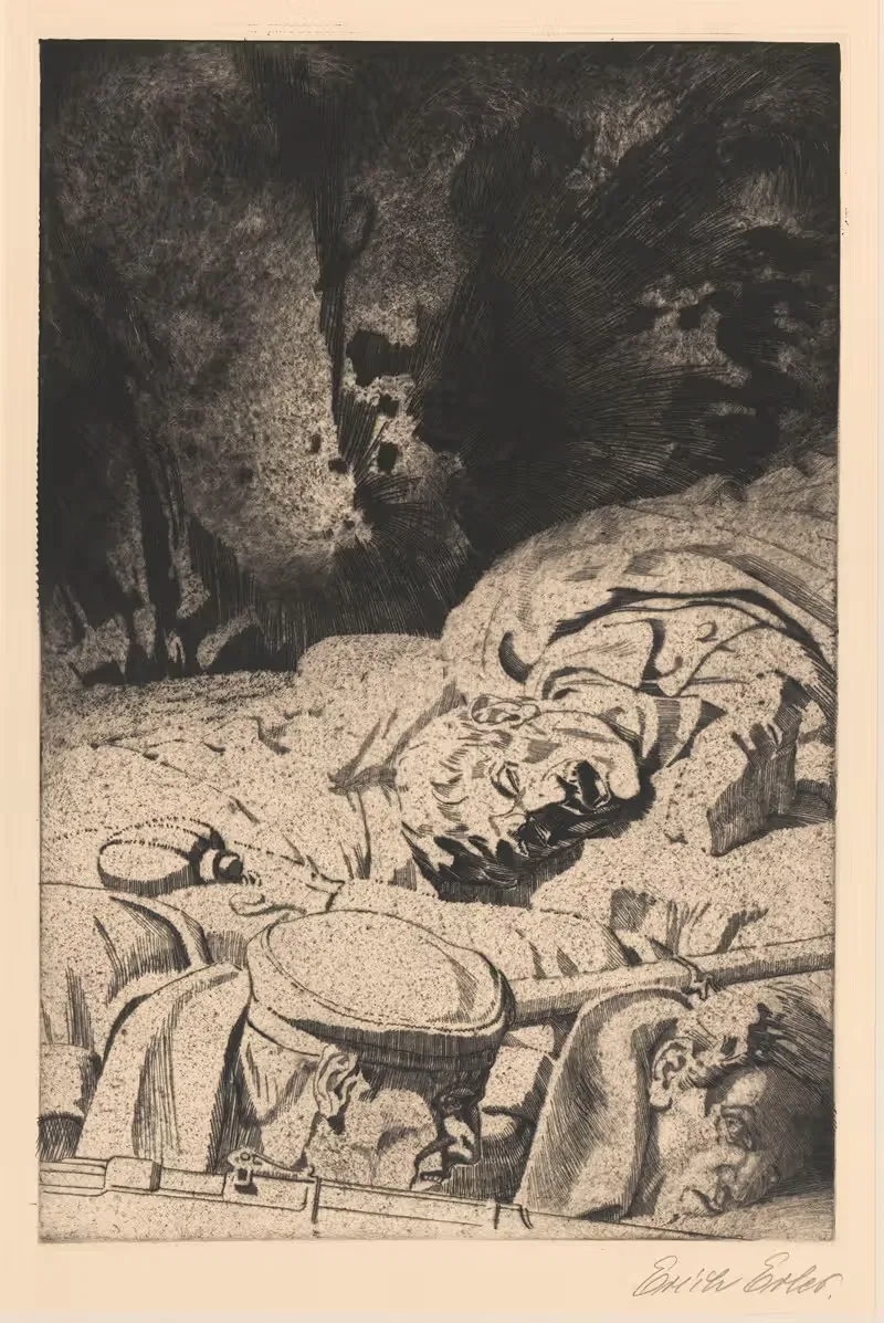 В тяжелом огне by Эрих Эрлер, 1918 — digital art print download