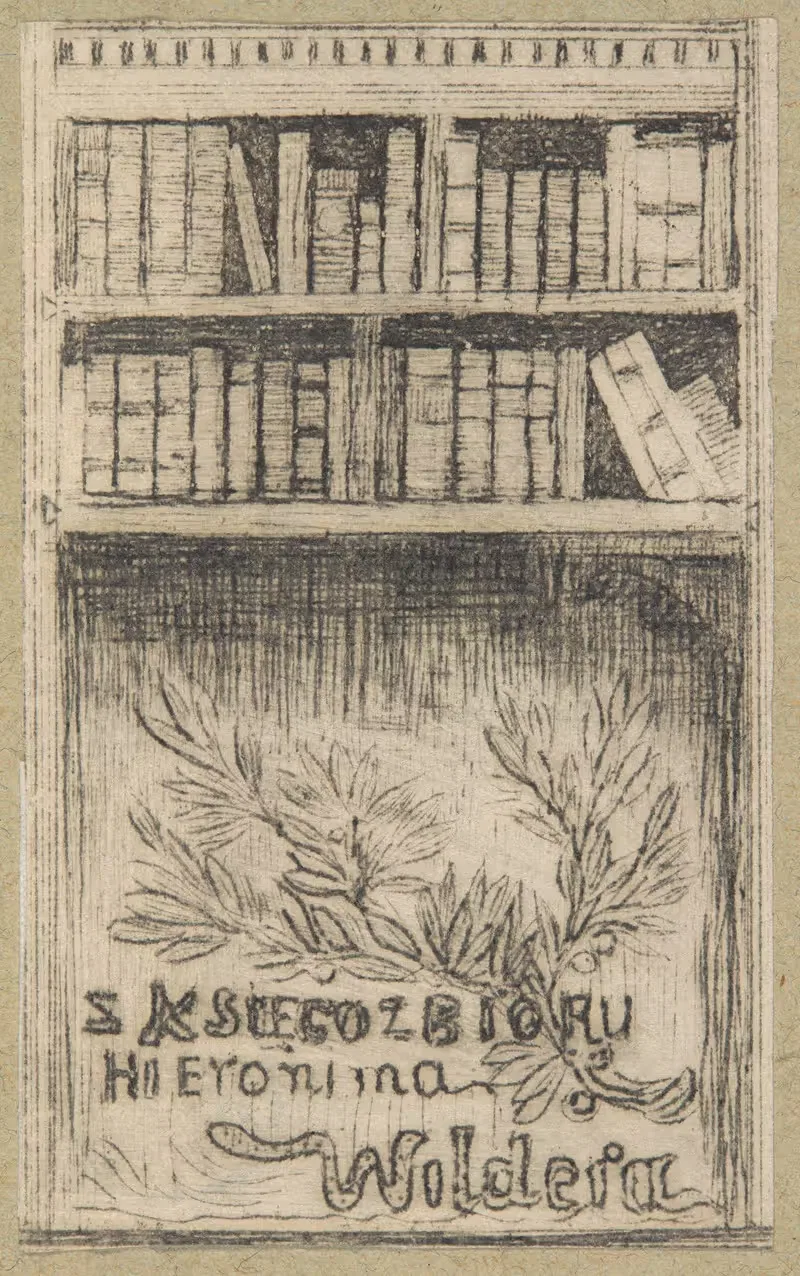 Экслибрис Еронима Вильдера (1876-1941) by Феликс Яблчиньский, 1876-1941 — digital art print download