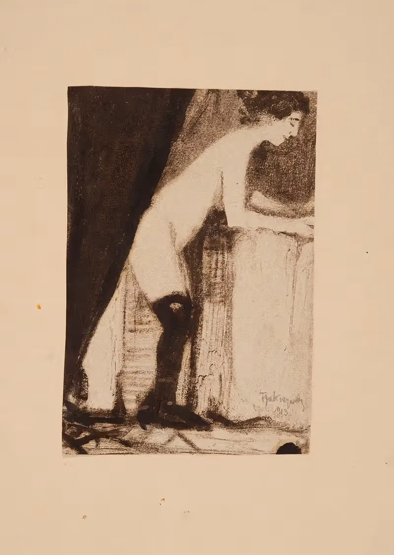Ню в чулках by Феликс Яблчиньский, 1913 — digital art print download