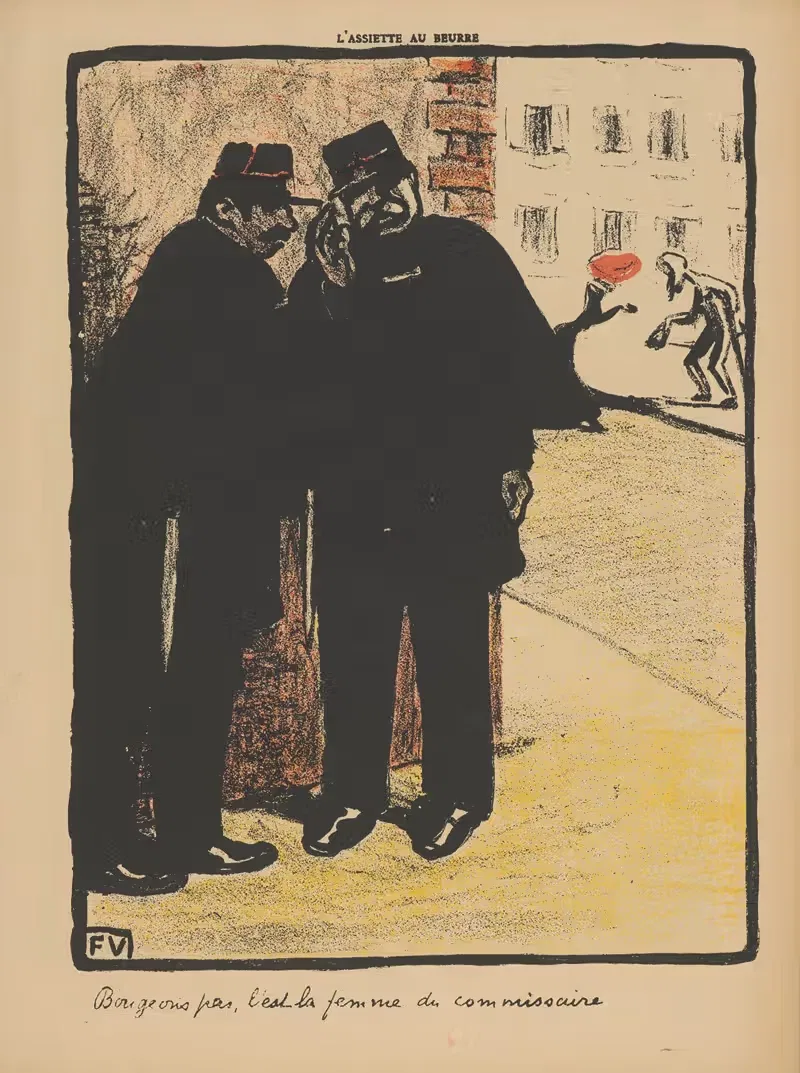 Bougeons pas c'est la femme du commisaire — Félix Vallotton