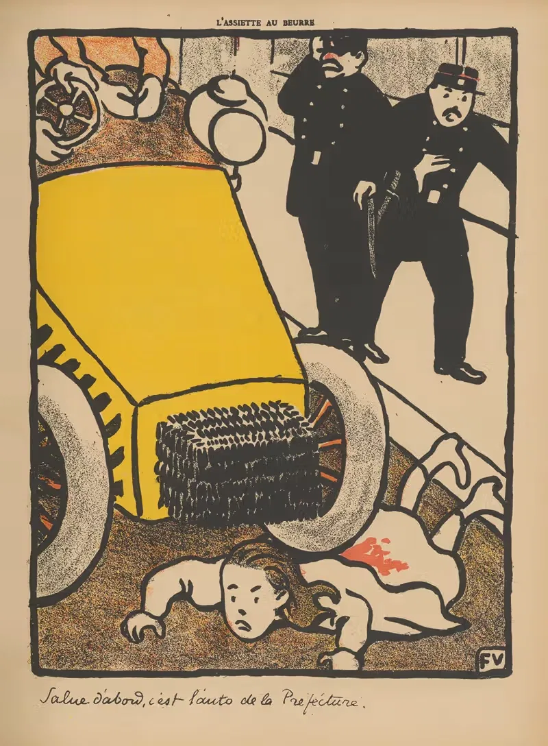 Сначала приветствие, это авто префектуры by Феликс Валлотон, 1902 — digital art print download