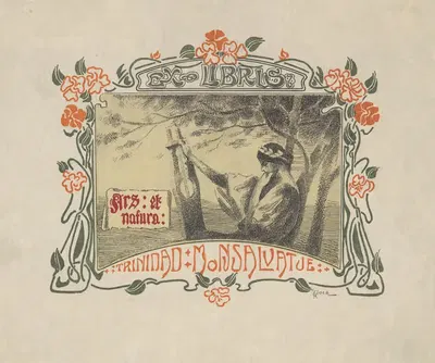 Экслибрис Тринидад Тейрел Монсальватье (ок. 1903-ок. 1911) by Франсеск Рока и Симó, 1903 — digital art print download