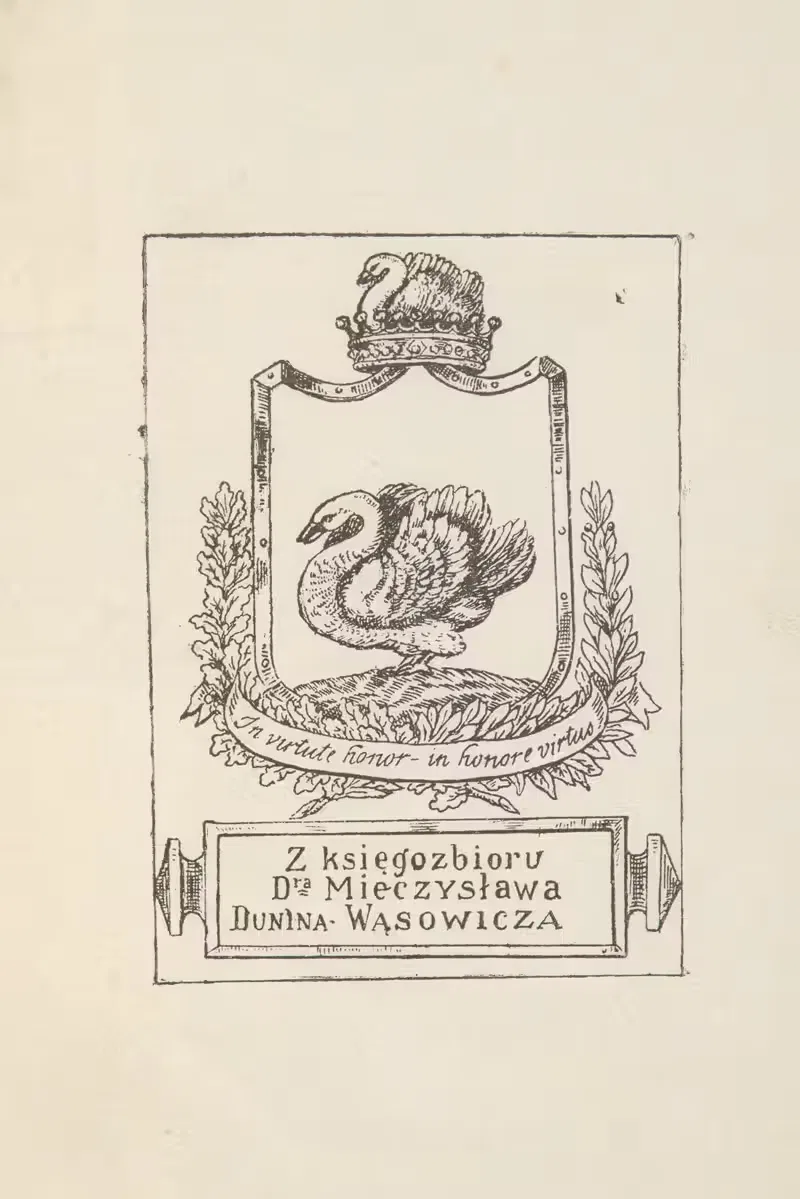Ekslibris Mieczysława Dunin-Wąsowicza (1849–1913) — Franciszek Kowaliszyn