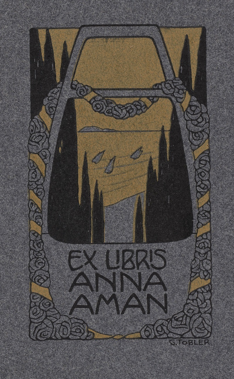 Bookplate of Anna Aman — Friedrich Georg Tobler