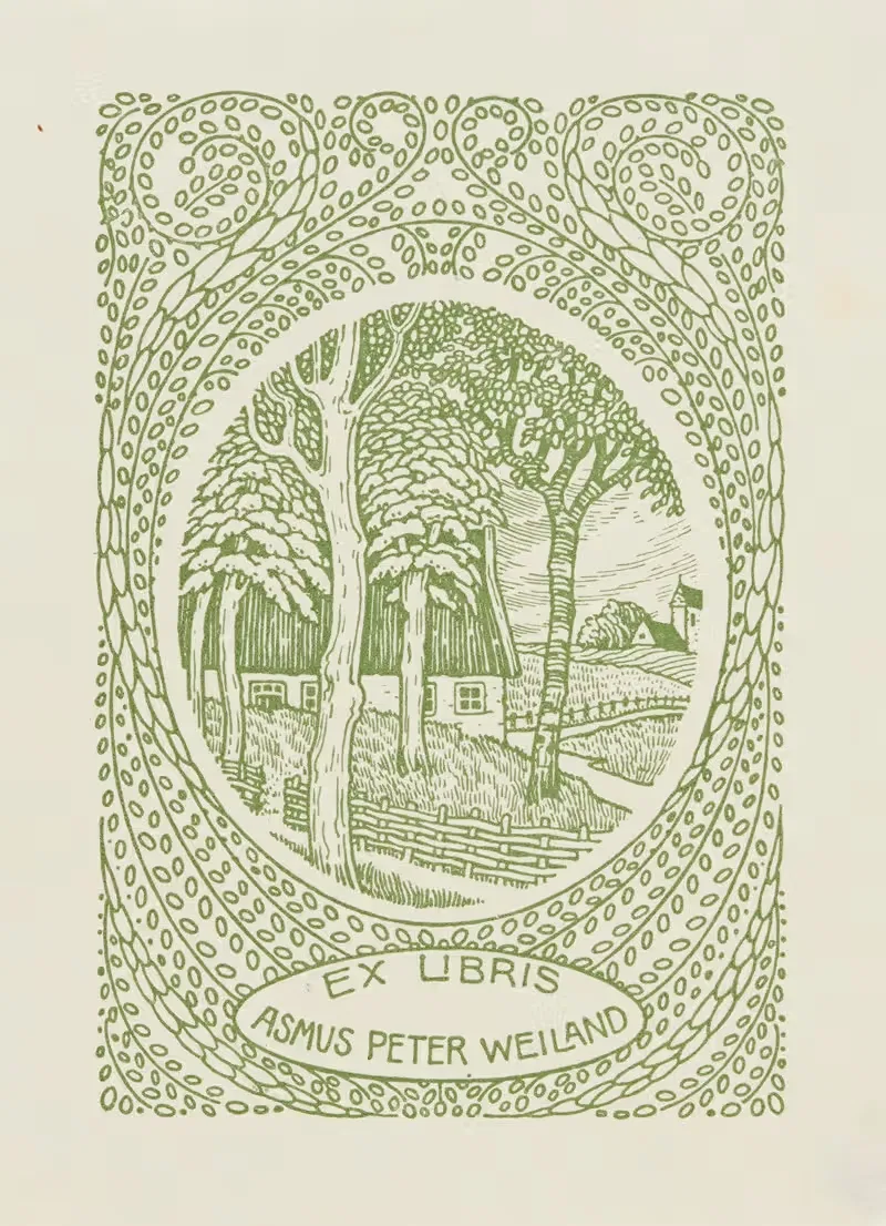Bookplate of Asmus Peter Weiland — Gadso Weiland