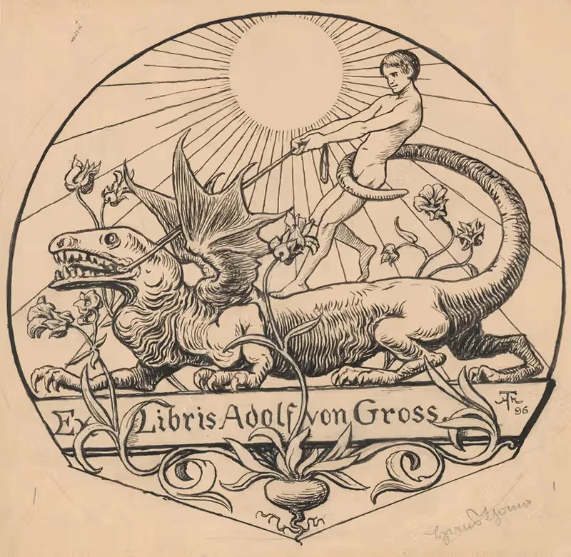 Design for a Bookplate of Adolf von Gross — Hans Thoma