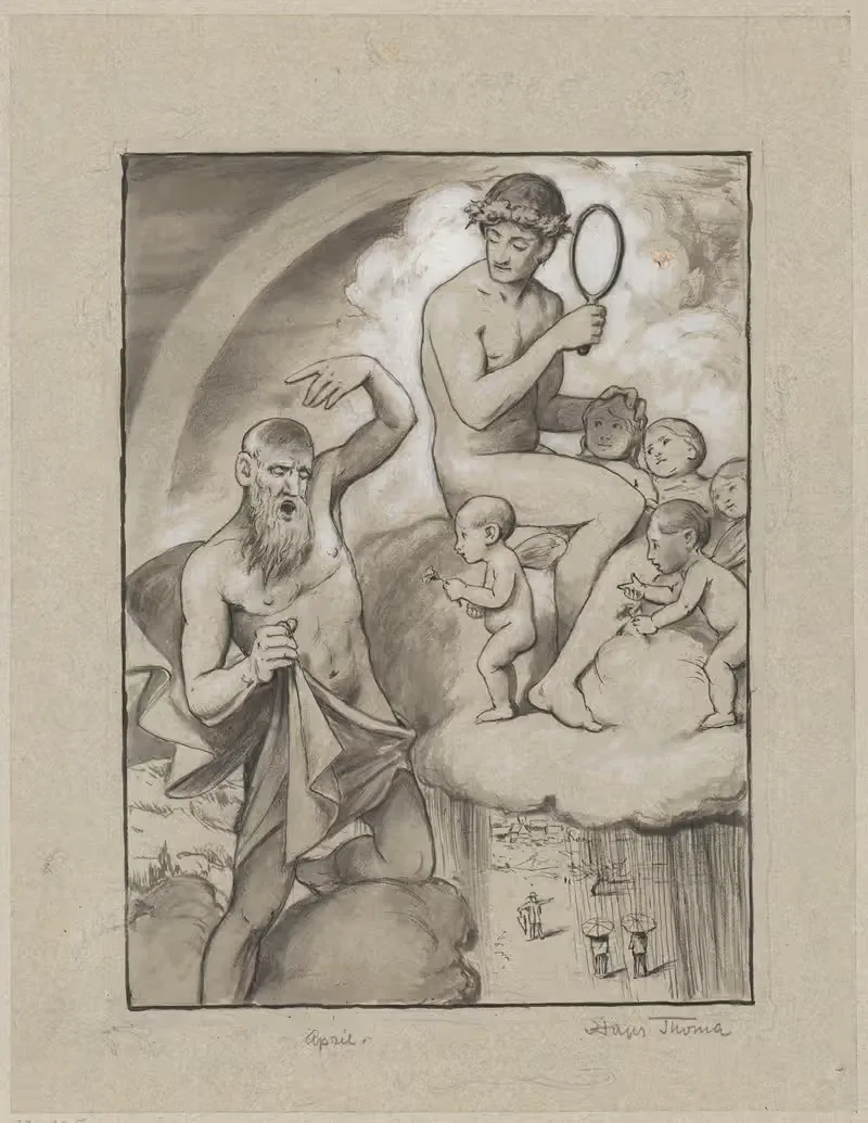 The allegory of April — Hans Thoma