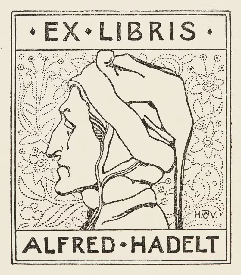 Bookplate of Alfred Hadelt — Heinrich Vogeler