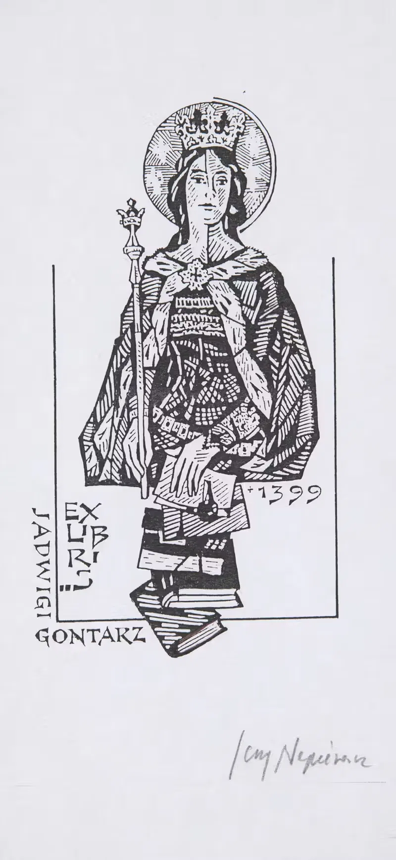 Ekslibris Jadwigi Gontarz by Jerzy Napieracz, 1999 — digital art print download
