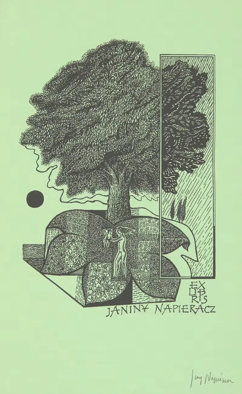 Экслибрис Янины Наперач (1942–2018) by Ежи Наперач, 1942–2018 — digital art print download
