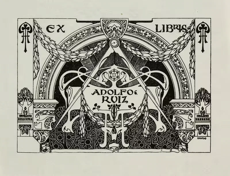 Bookplate of Adolfo Ruiz — José Triadó