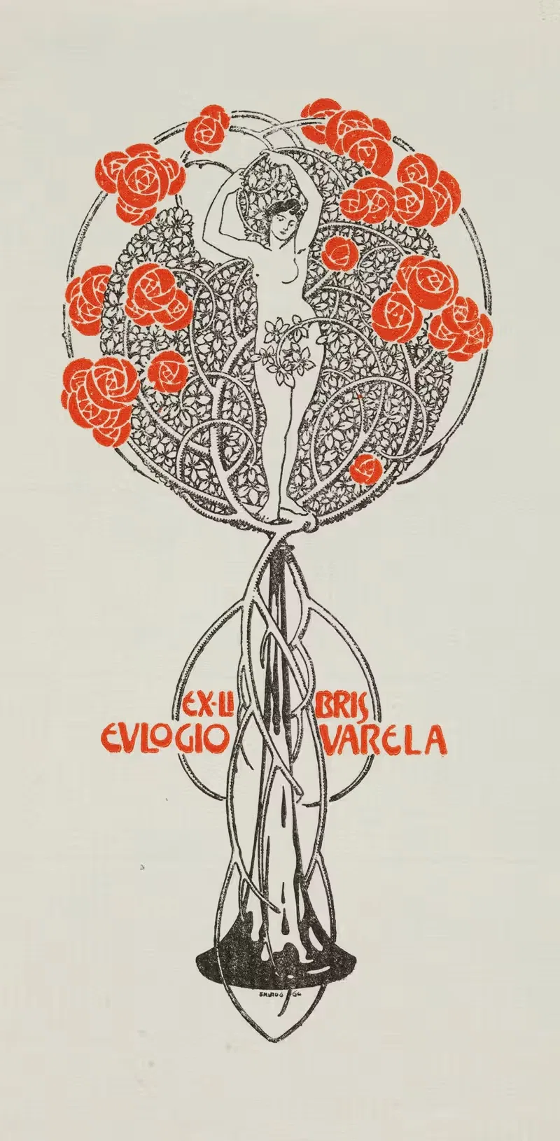 Bookplate of Eulogia Varela — José Triadó