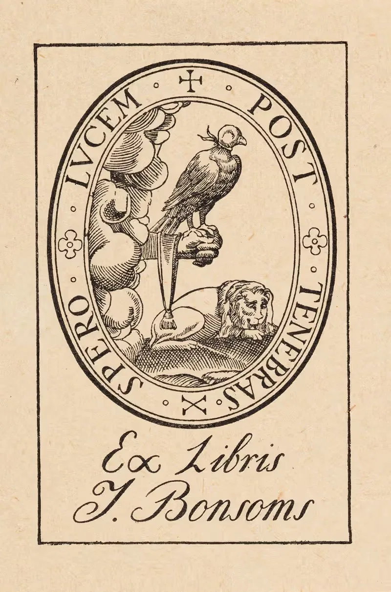 Bookplate of I. Bonsoms — José Triadó