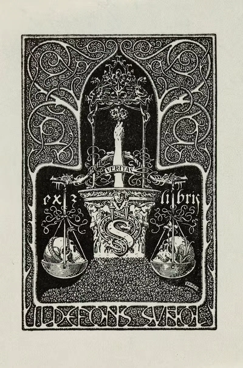 Bookplate of Ildefons Sunol — José Triadó