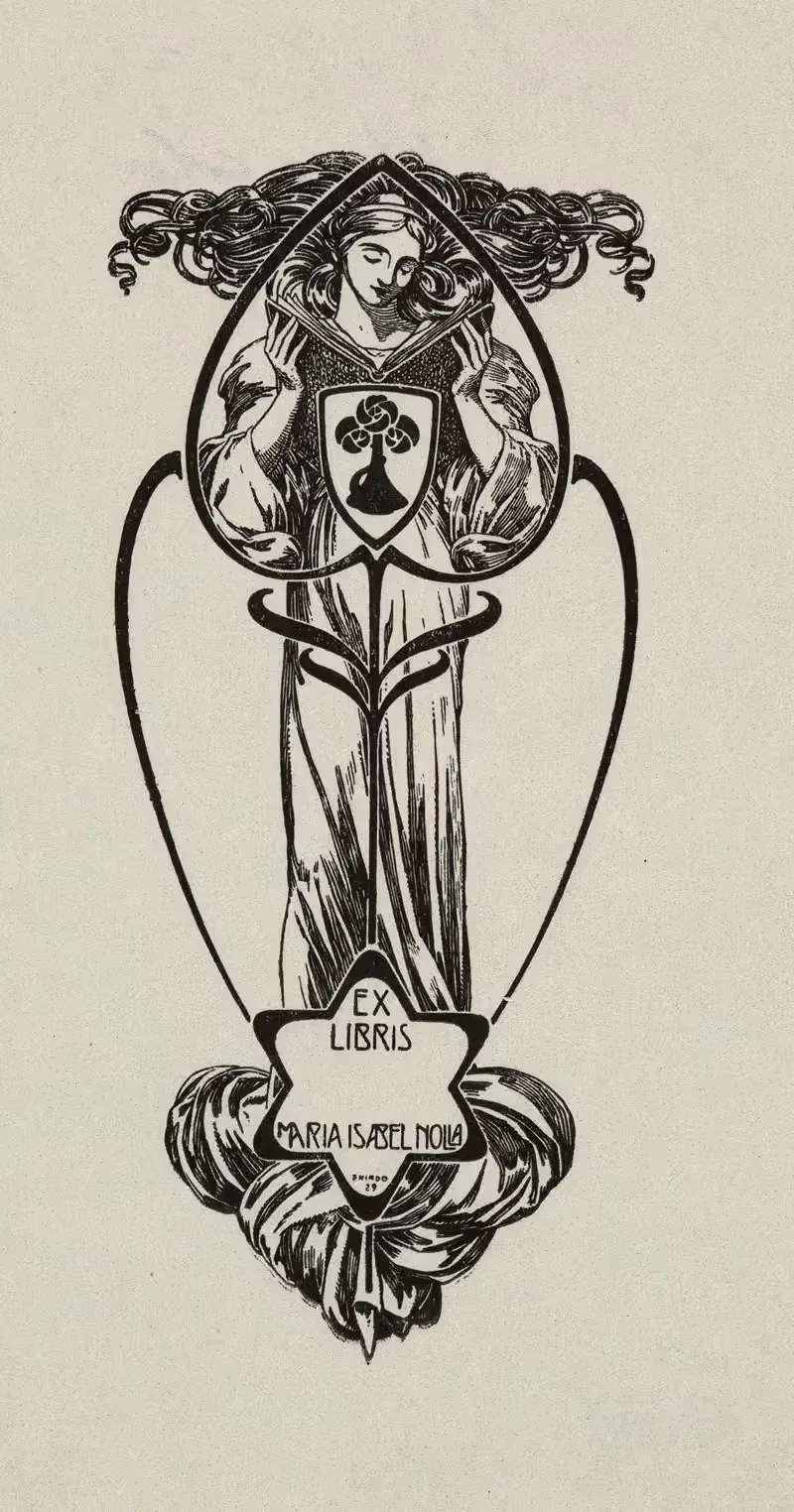 Bookplate of Maria Isabel Nolla — José Triadó