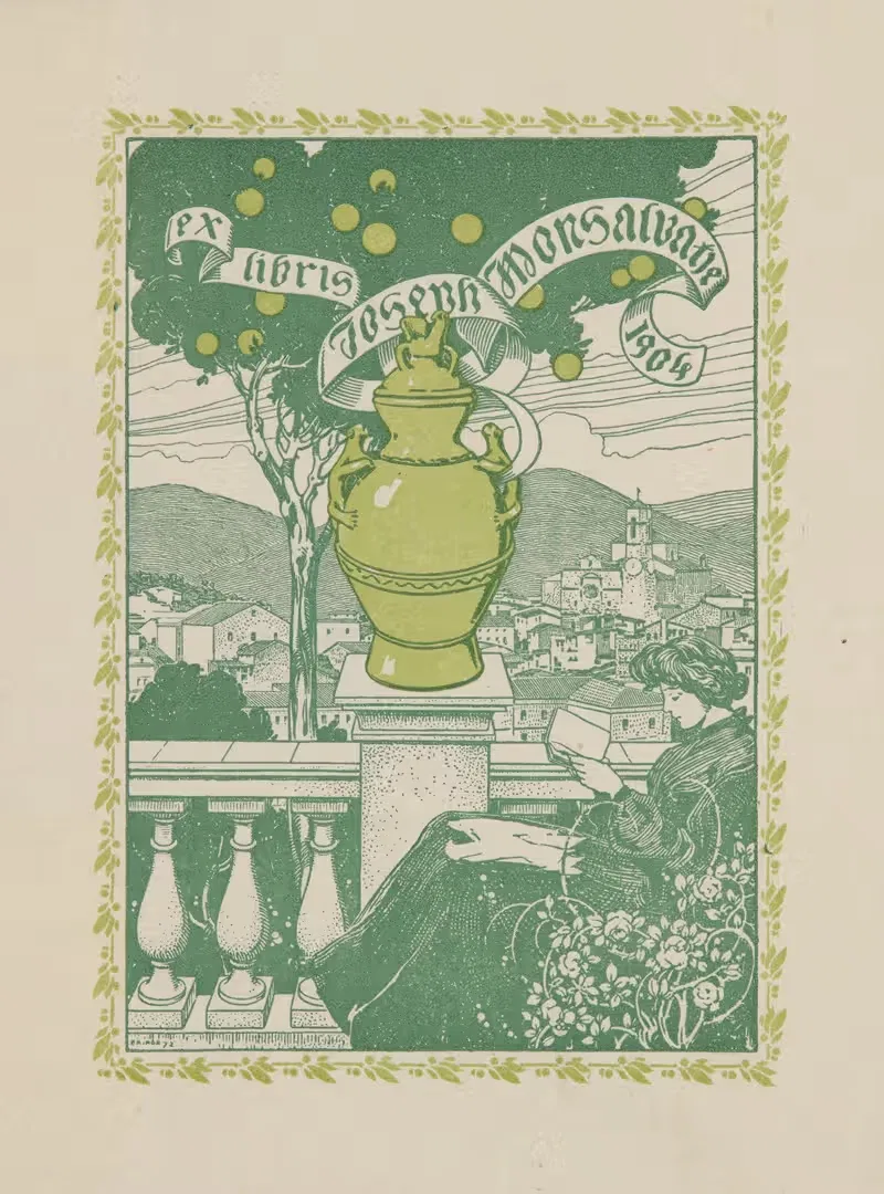 Экслибрис Иосифа Монсальвате by Хосе Триадо, 1904 — digital art print download