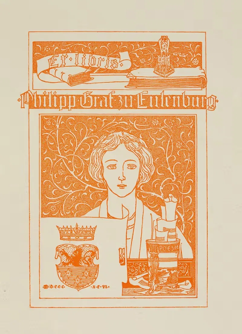 Bookplate of Philipp Graf zu Eulenburg — Joseph Sattler