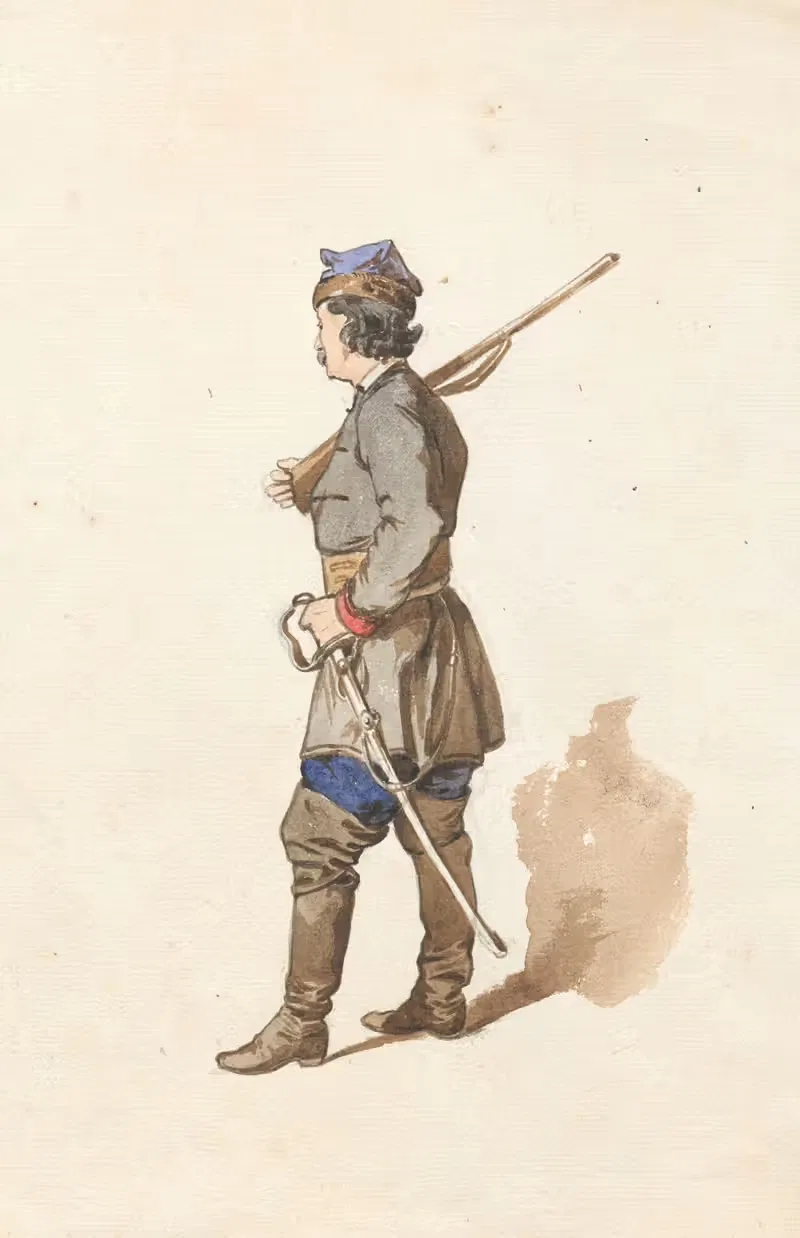 Житель Кракова с ружьем by Йозеф Брандт, 1863 — digital art print download