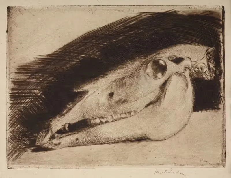 Horse skull by Józef Pankiewicz, 1899 — digital art print download