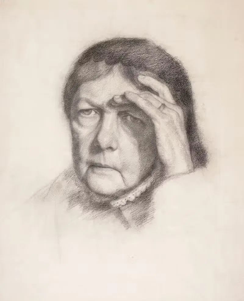Mother’s portrait, study for the painting — Józef Pankiewicz