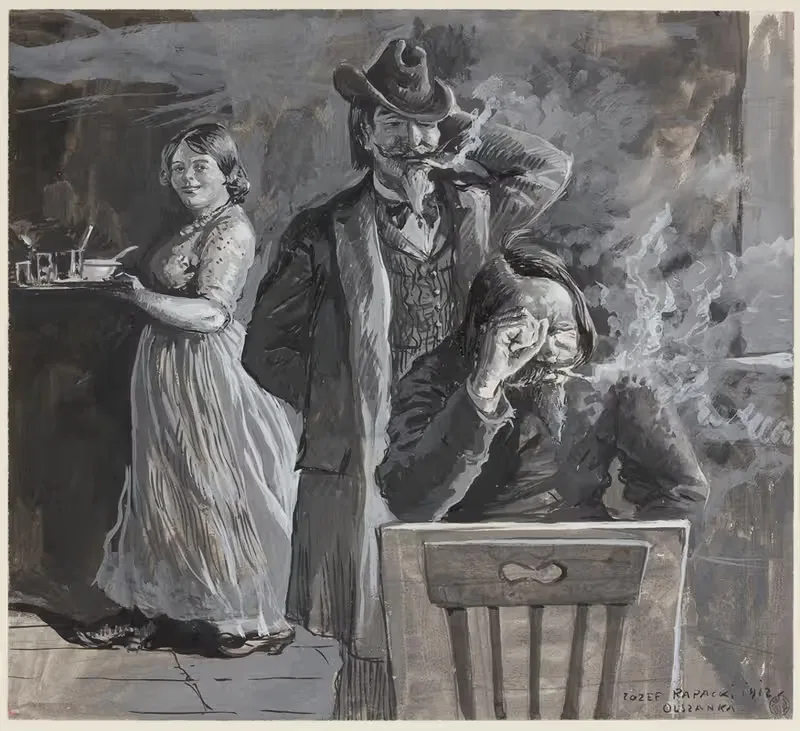 В кафе «Под колоколом by Юзеф Рапацкий, 1912 — digital art print download