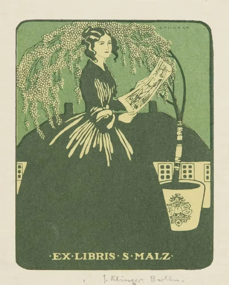 Экслибрис С. Мальца — Юлий Клингер