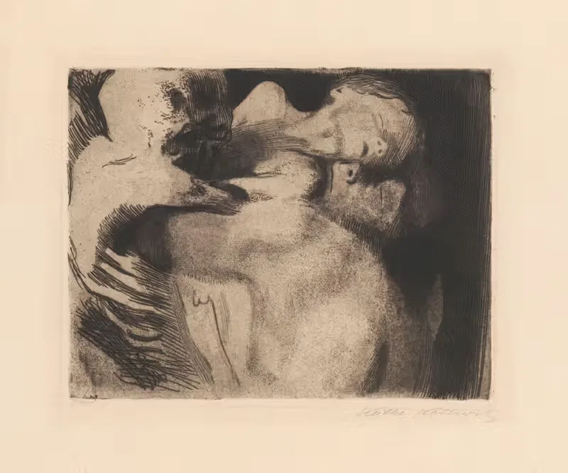Tod und Frau um das Kind ringend — Käthe Kollwitz