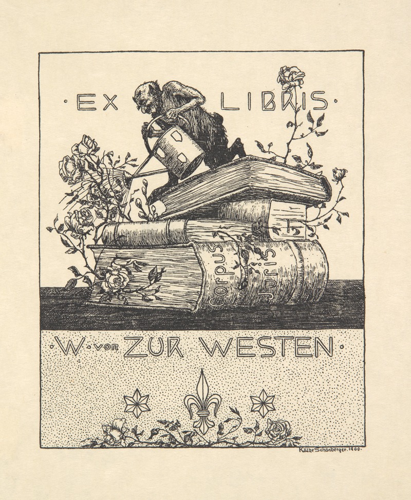 Ekslibris Walter von Zur Westen (1871-1948) — Käthe Olshausen-Schönberger