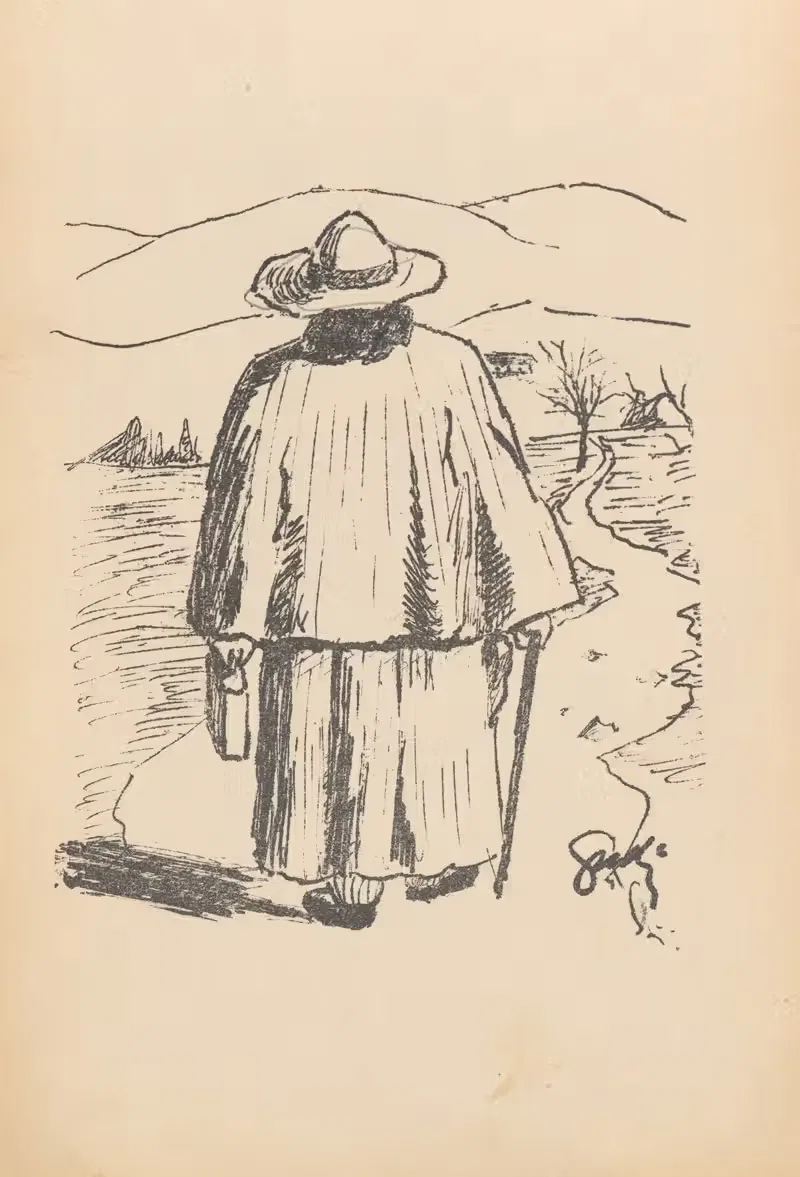 Мужчина, идущий вдоль дороги by Казимеж Сихульский, 1896 — digital art print download