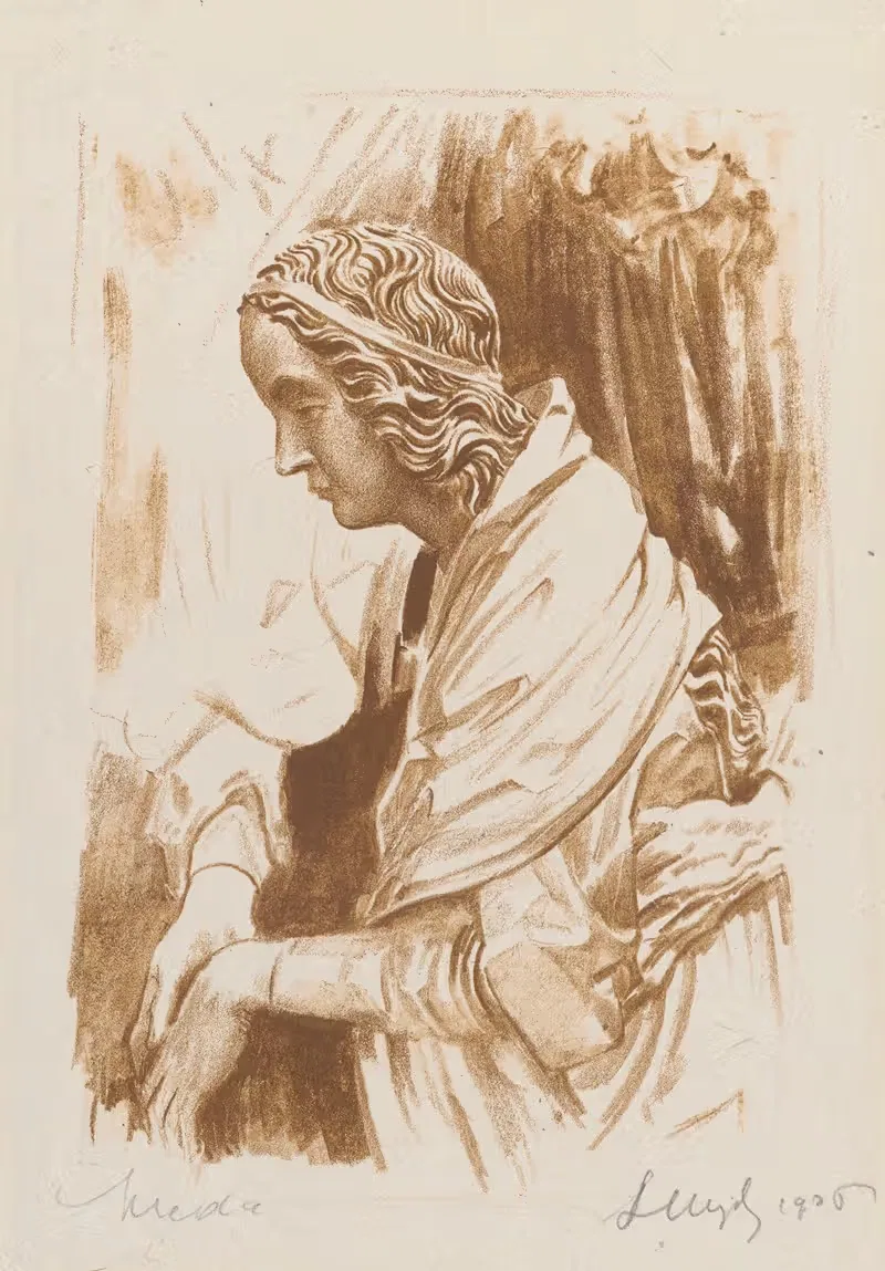 Our Lady from the Veit Stoss altarpiece — Leon Wyczółkowski