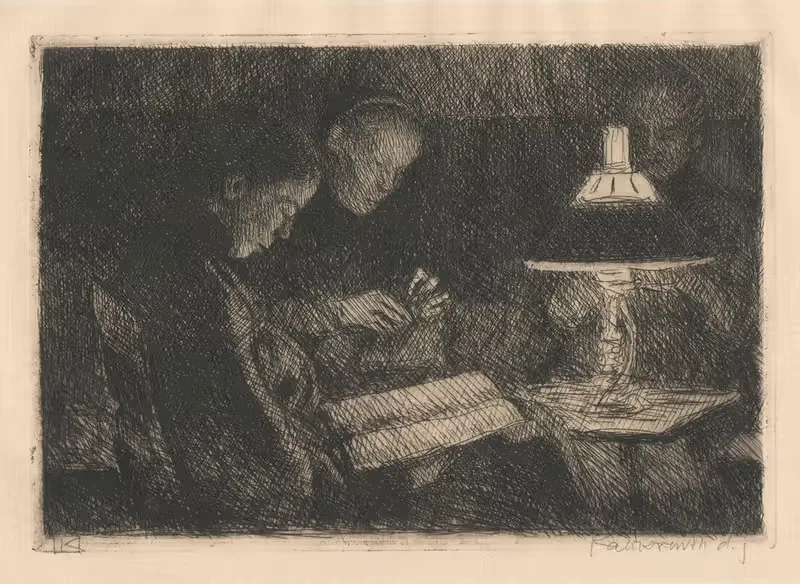 У лампы by Леопольд фон Калькреут, 1899 — digital art print download