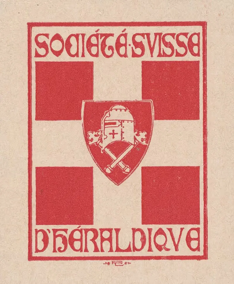 Bookplate; Société Suisse d'Heraldique — Lorenz Max Rheude