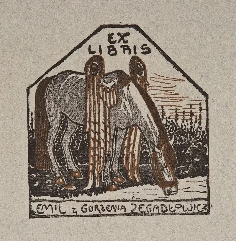 Bookplate of Emil Zegadłowicz — Ludwik Misky
