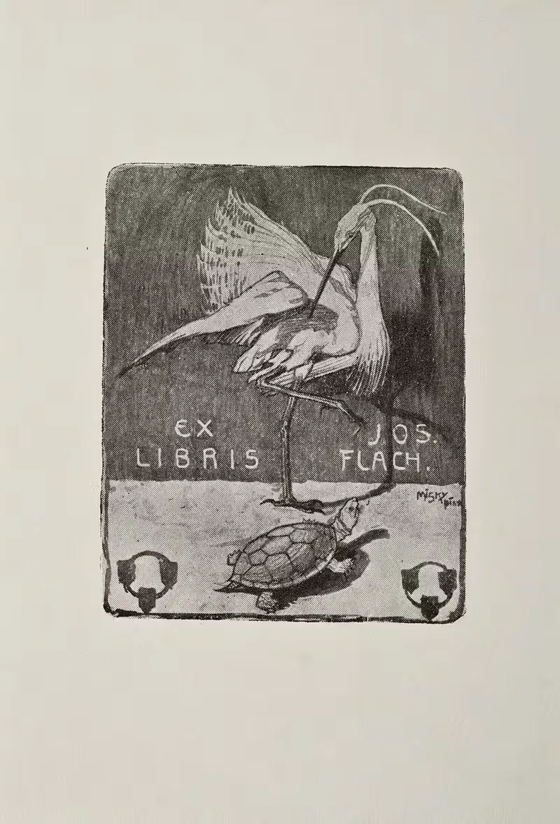 Bookplate of Józef Flach — Ludwik Misky