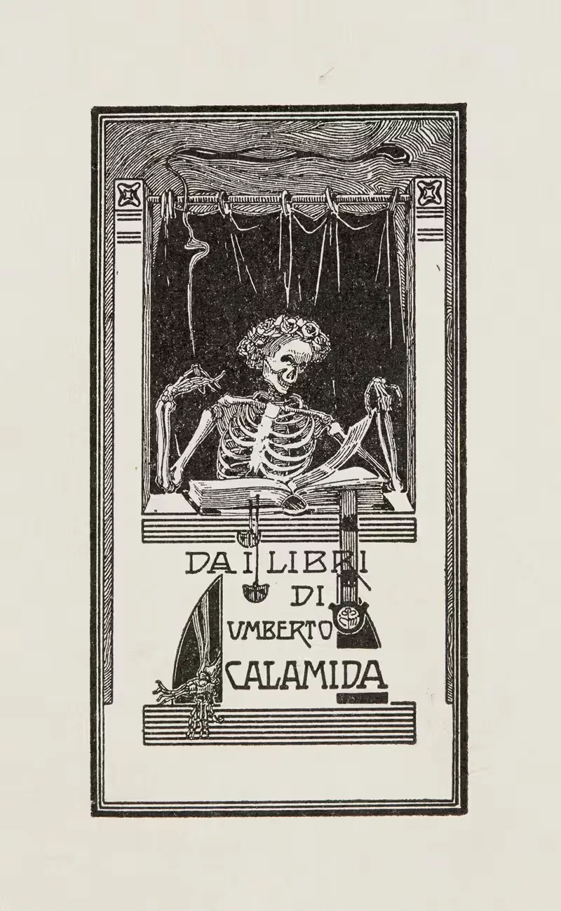 Bookplate; Dai libri di Umberto Calamida — Mario Ceradini