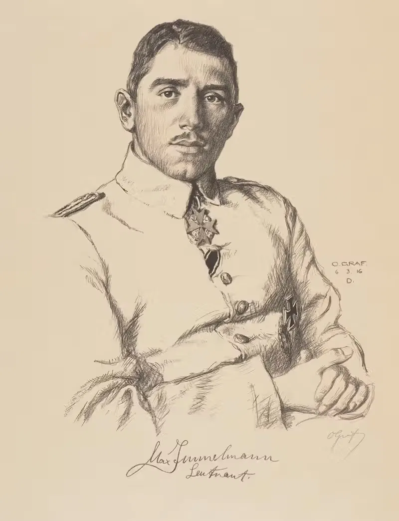 Portrait of Lieutenant Max Immelmann — Oskar Graf