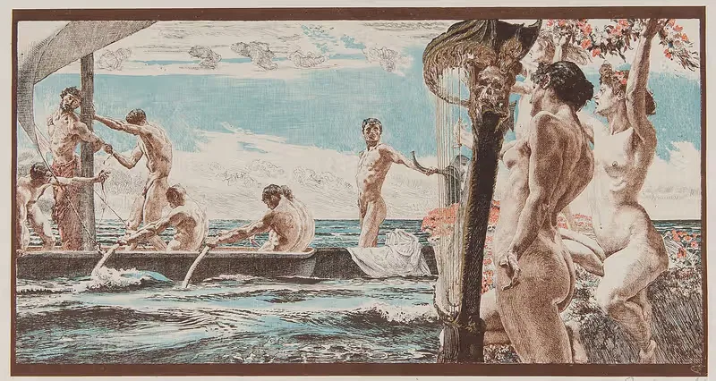 Одиссей и сирены by Отто Грейнер, 1897 — digital art print download