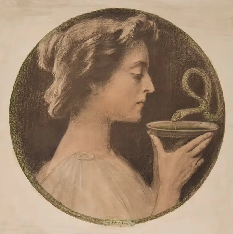 Женщина со змеей by Пётр Стахевич, 1899-1906 — digital art print download