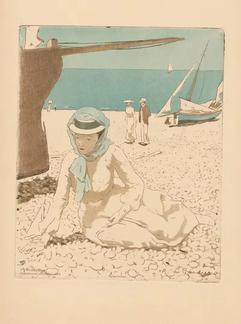 Женщина на пляже by Рауль де Гардье, 1905 — digital art print download