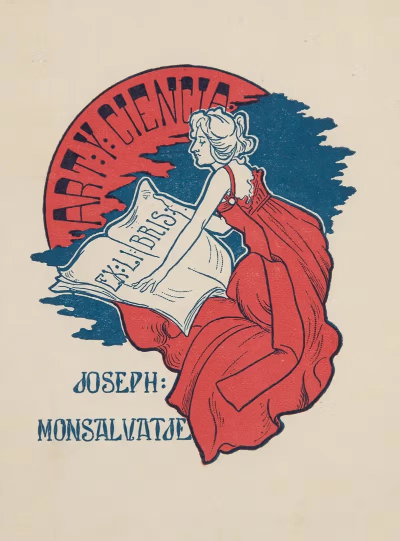 Экслибрис Иосифа Монсальвате by Россенд Обер Крос, 1902 — digital art print download