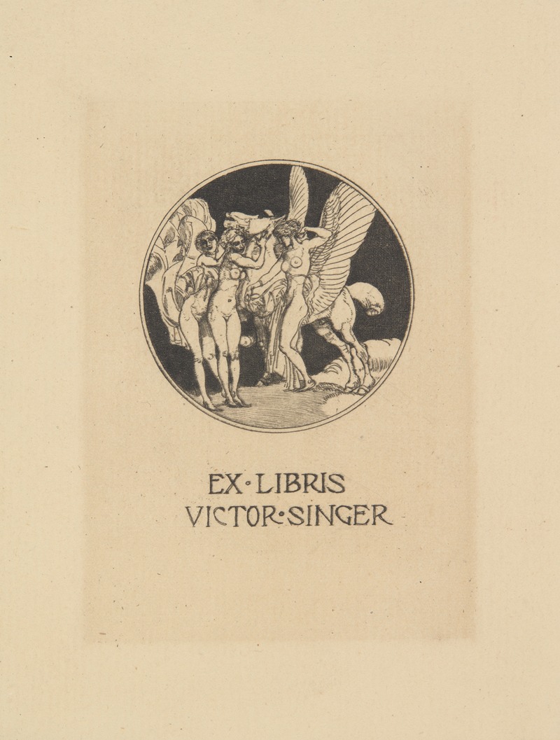 Victor Singer – ekslibris by Rudolf Jettmar, 1900-1930 — digital art print download