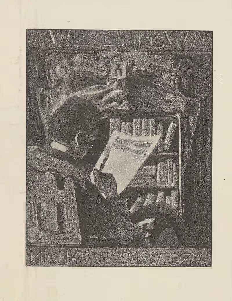 Ekslibris Michała Tarasiewicza (1871-1923) mały — Tadeusz Rychter