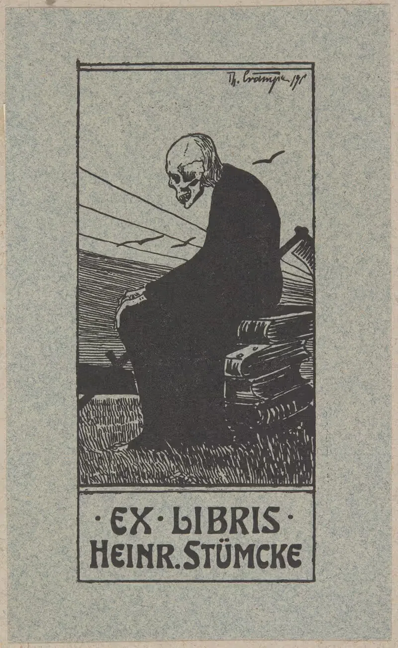 Ekslibris Heinrich Stümke by Theodor Crampe, 1900-1910 — digital art print download