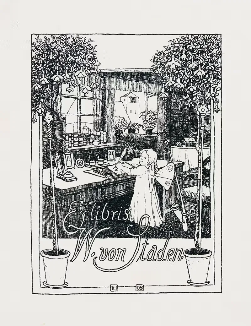 Bookplate of W. von Staden — Theodor Herrmann