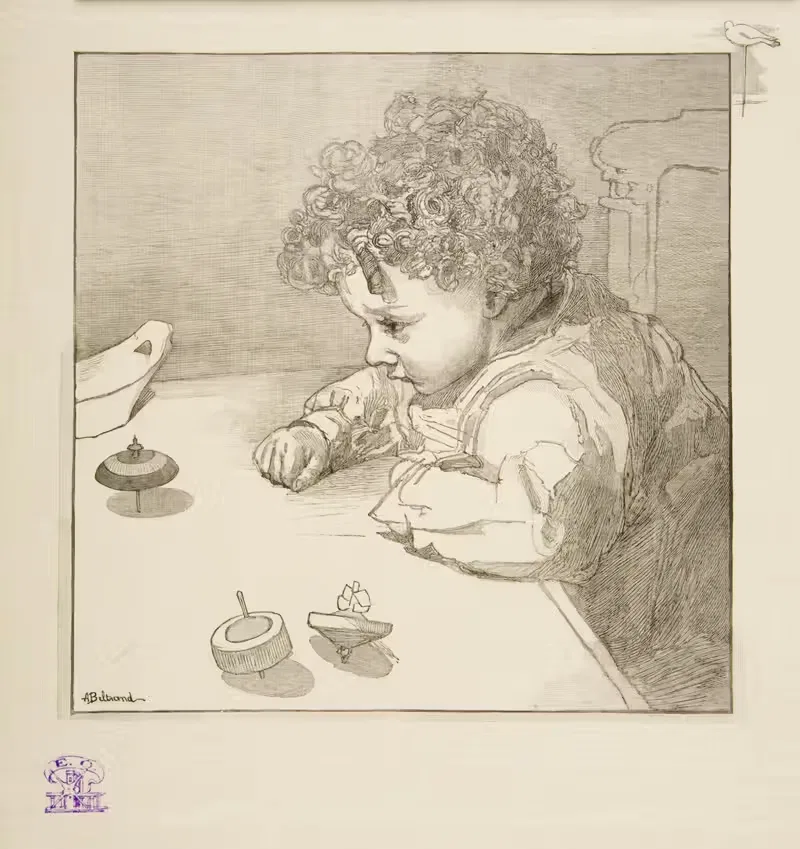 Ребенок с юлой by Тони Бельтран, 1888 — digital art print download