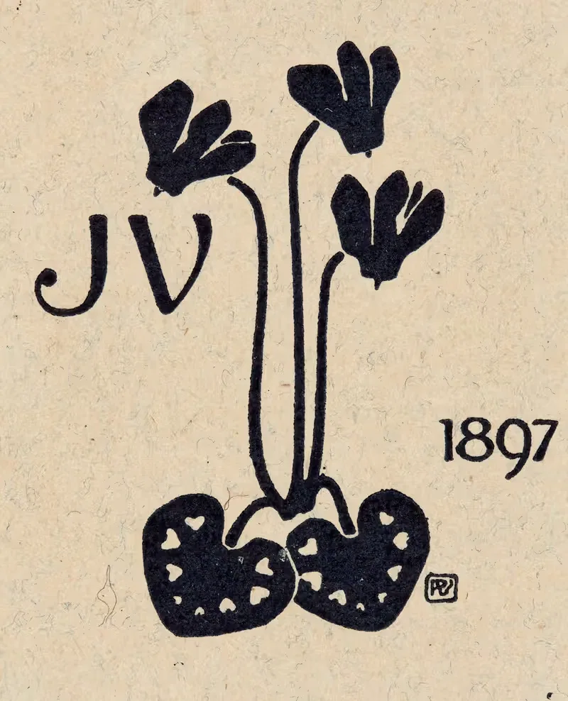 Экслибрис; Ж.В. 1897 by Войтех Прейссиг, 1897 — digital art print download