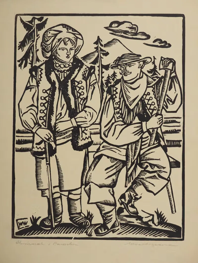 Химчак и Параска. by Вацлав Вансович, 1924 — digital art print download